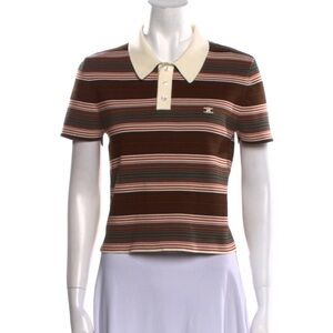 CELINE STRIPPED‎ CROPPED POLO
